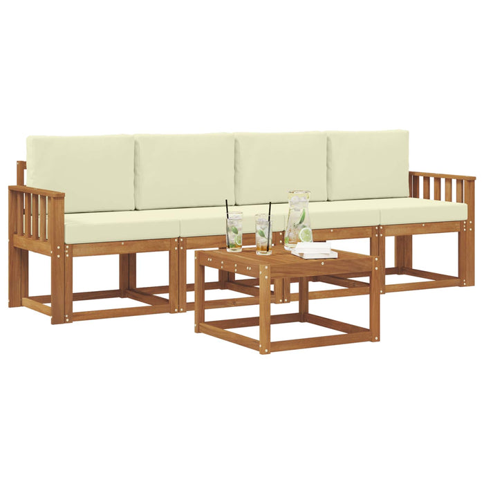 Set de canapele de exterior cu pernă 5 pcs Natural și Crem - WALTI WALTI