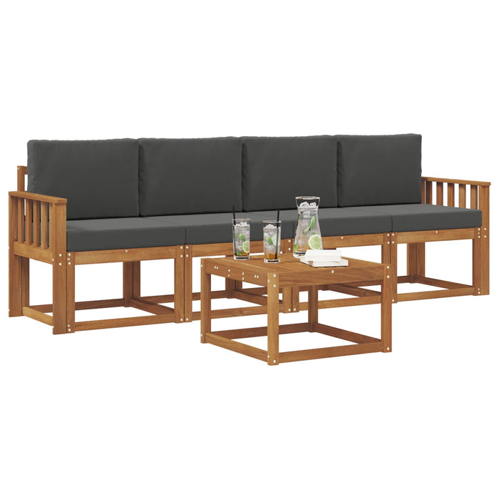 Set de canapele de exterior cu pernă 5 pcs Natural și Antracit - WALTI WALTI