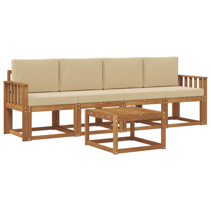 Set de canapele de exterior cu pernă 5 pcs Natural și Bej - WALTI WALTI