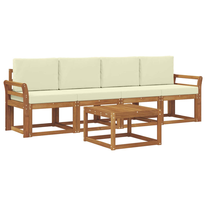 Set de canapele de exterior cu pernă 5 pcs Natural și Crem - WALTI WALTI