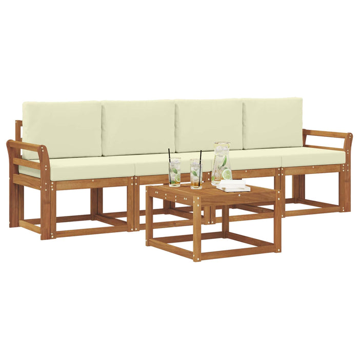 Set de canapele de exterior cu pernă 5 pcs Natural și Crem - WALTI WALTI