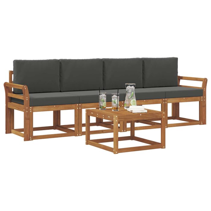 Set de canapele de exterior cu pernă 5 pcs Natural și Antracit - WALTI WALTI