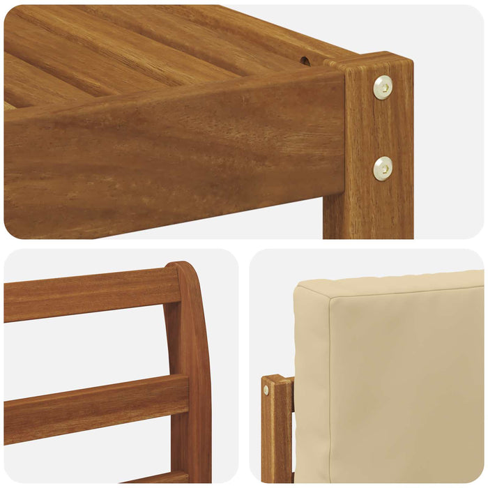 Set de canapele de exterior cu pernă 5 pcs Natural și Bej WALTI