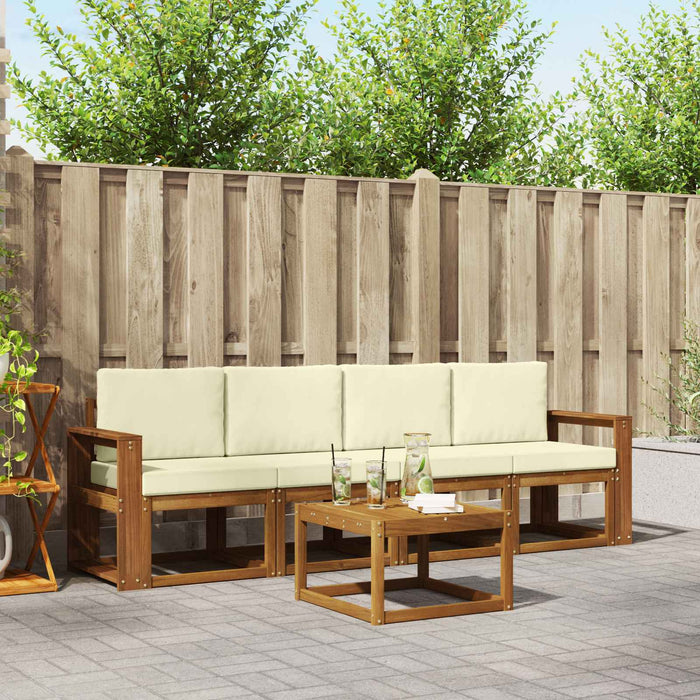 Set de canapele de exterior cu pernă 5 pcs Natural și Crem - WALTI WALTI