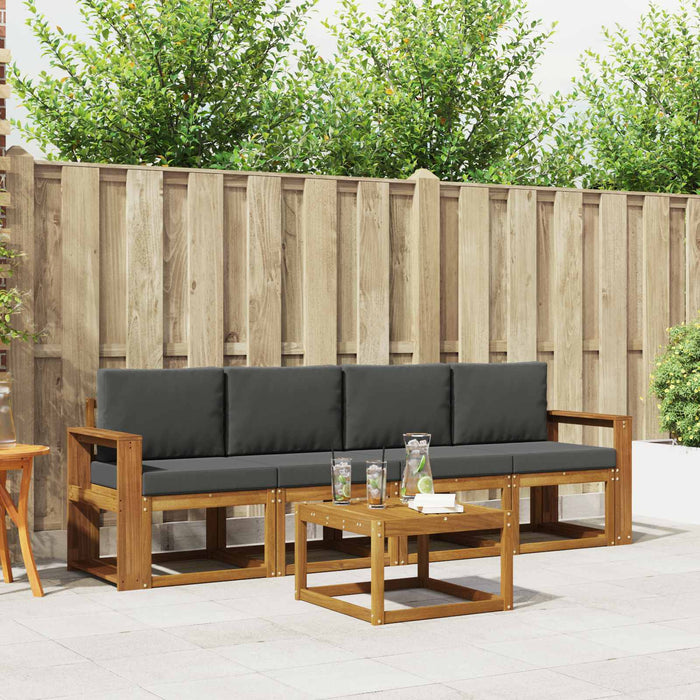 Set de canapele de exterior cu pernă 5 pcs Natural și Antracit - WALTI WALTI