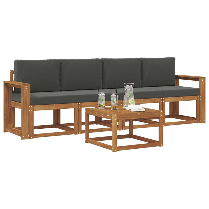 Set de canapele de exterior cu pernă 5 pcs Natural și Antracit - WALTI WALTI