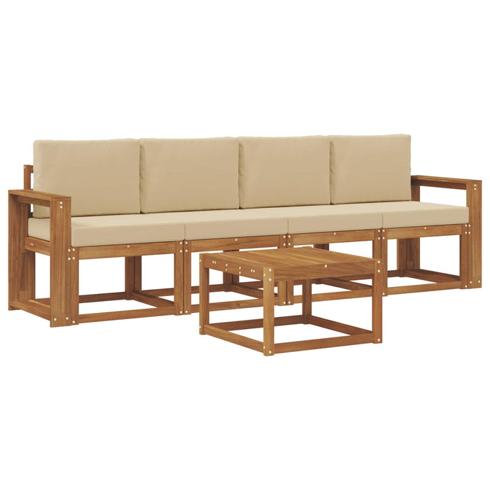 Set de canapele de exterior cu pernă 5 pcs Natural și Bej - WALTI WALTI