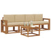 Set de canapele de exterior cu pernă 5 pcs Natural și Bej - WALTI WALTI