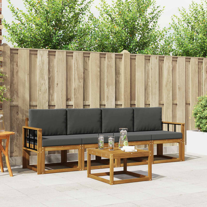 Set de canapele de exterior cu pernă 5 pcs Natural și Antracit - WALTI WALTI