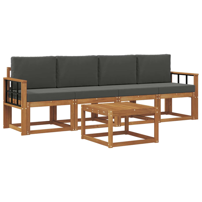 Set de canapele de exterior cu pernă 5 pcs Natural și Antracit - WALTI WALTI