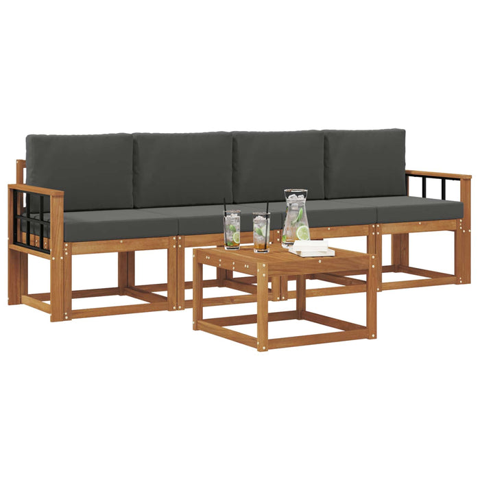 Set de canapele de exterior cu pernă 5 pcs Natural și Antracit - WALTI WALTI