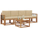 Set de canapele de exterior cu pernă 5 pcs Natural și Bej - WALTI WALTI