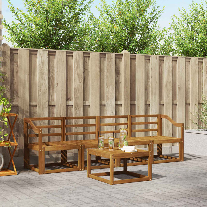 Set de canapele de exterior 5 pcs natural Lemn Solid de Acacia WALTI