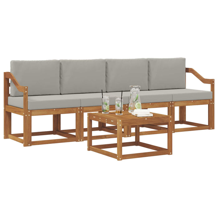 Set de canapele de exterior 5 pcs Gri natural și deschis - WALTI WALTI