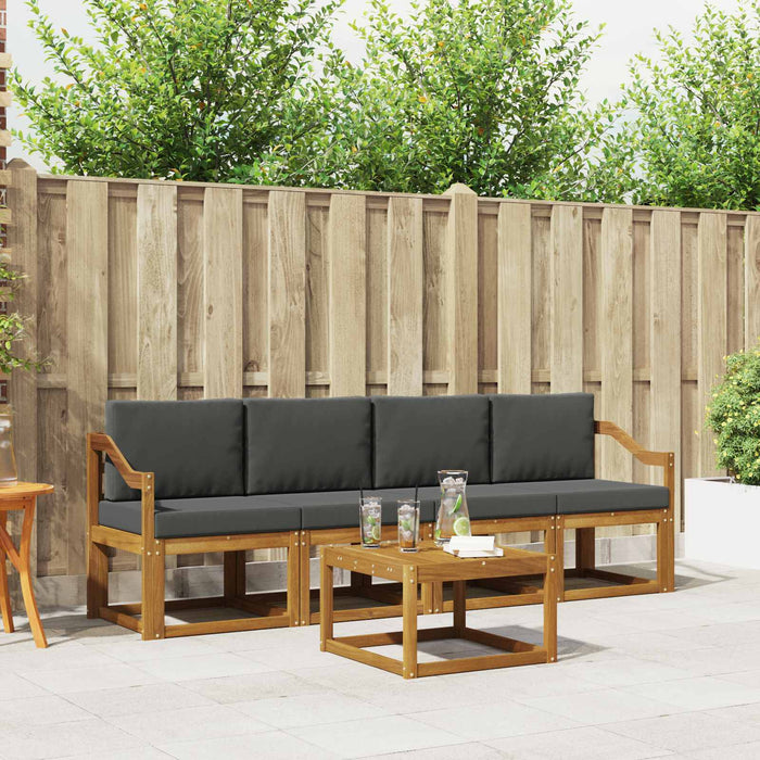 Set de canapele de exterior cu pernă 5 pcs Natural și Antracit - WALTI WALTI
