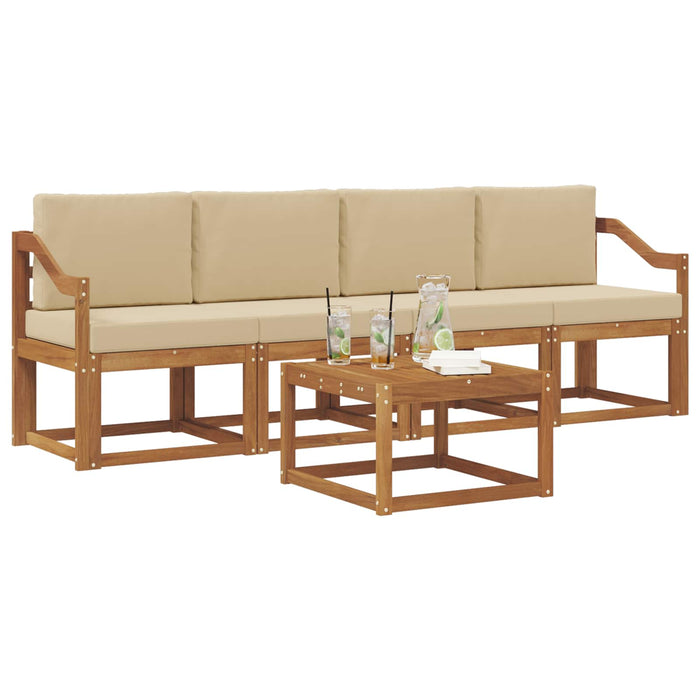 Set de canapele de exterior cu pernă 5 pcs Natural și Bej - WALTI WALTI