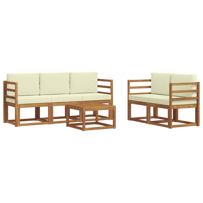 Set de canapele de exterior cu pernă 6 pcs Natural și Crem - WALTI WALTI
