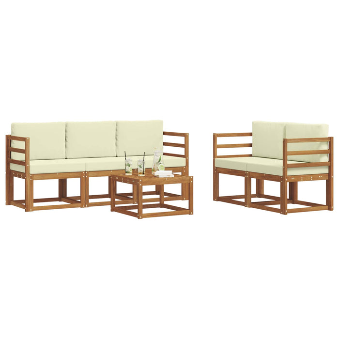 Set de canapele de exterior cu pernă 6 pcs Natural și Crem - WALTI WALTI