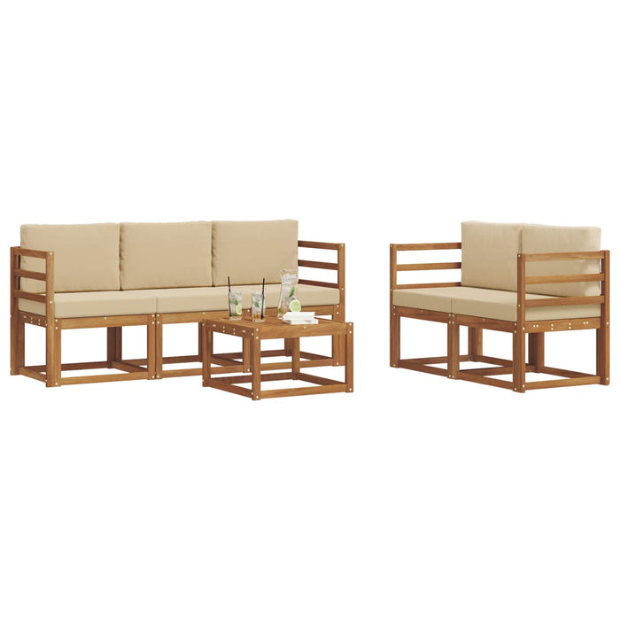 Set de canapele de exterior cu pernă 6 pcs Natural și Bej - WALTI WALTI