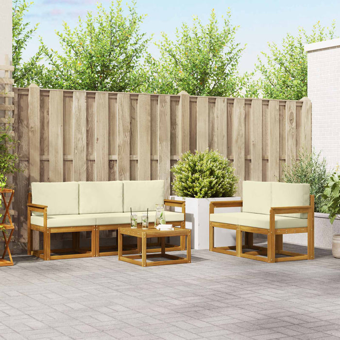 Set de canapele de exterior cu pernă 6 pcs Natural și Crem - WALTI WALTI