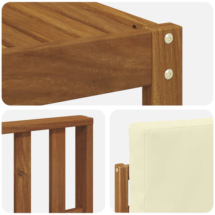Set de canapele de exterior cu pernă 6 pcs Natural și Crem WALTI