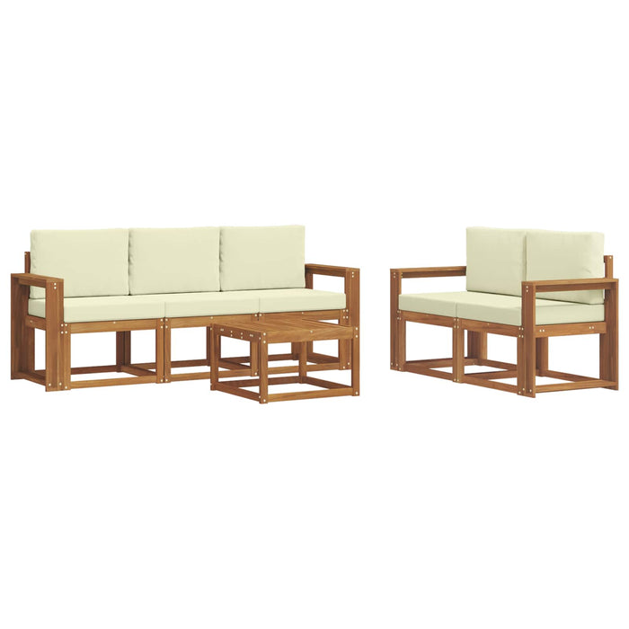 Set de canapele de exterior cu pernă 6 pcs Natural și Crem - WALTI WALTI