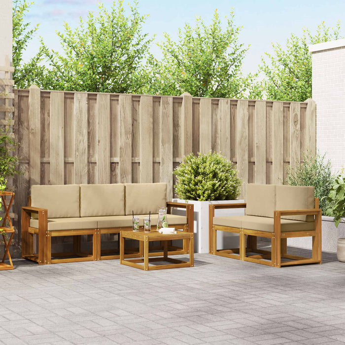 Set de canapele de exterior cu pernă 6 pcs Natural și Bej - WALTI WALTI