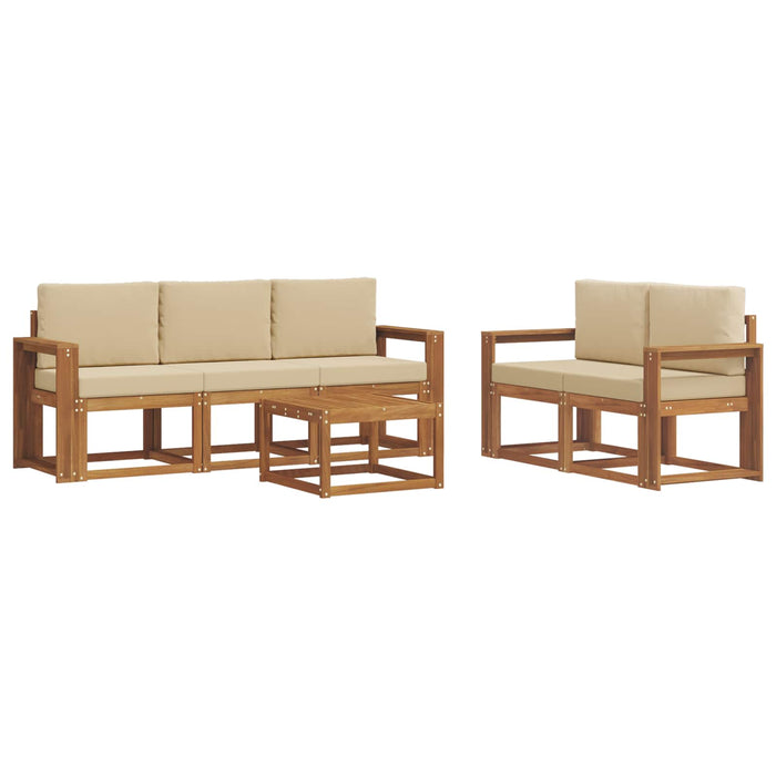 Set de canapele de exterior cu pernă 6 pcs Natural și Bej - WALTI WALTI