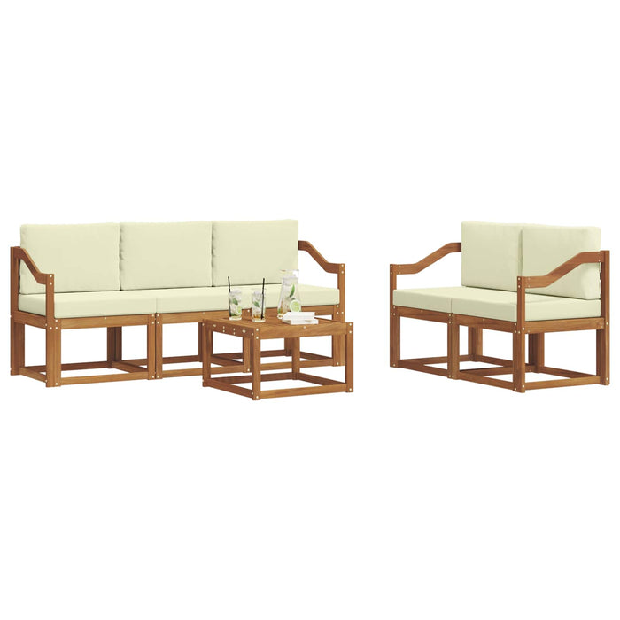 Set de canapele de exterior cu pernă 6 pcs Natural și Crem - WALTI WALTI