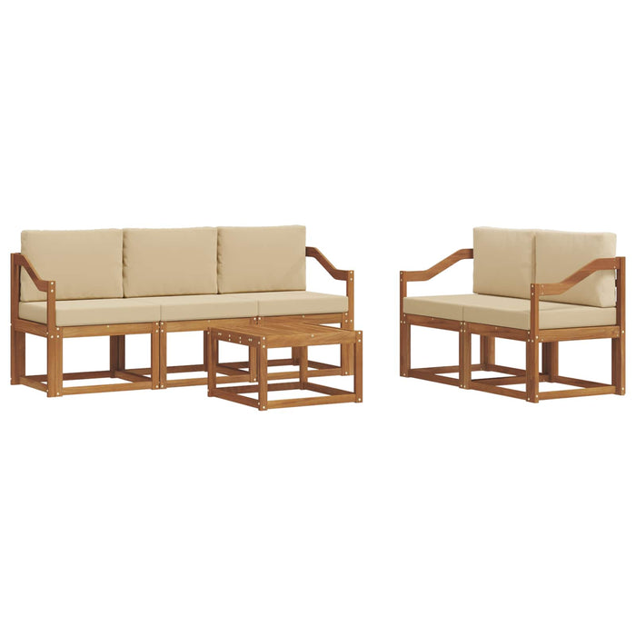 Set de canapele de exterior cu pernă 6 pcs Natural și Bej - WALTI WALTI