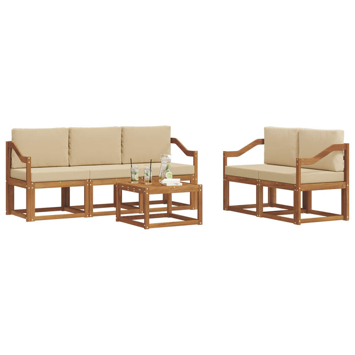 Set de canapele de exterior cu pernă 6 pcs Natural și Bej - WALTI WALTI