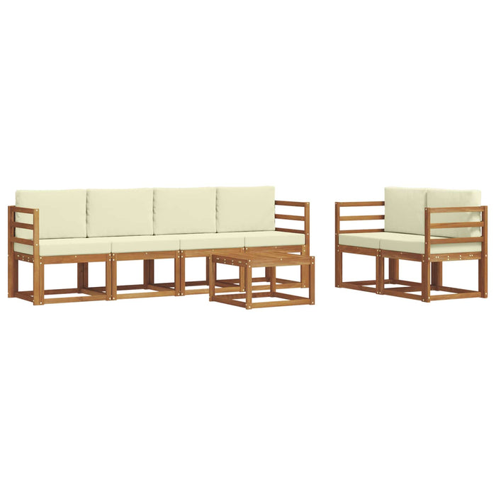 Set de canapele de exterior cu pernă 7 pcs Natural și Crem - WALTI WALTI