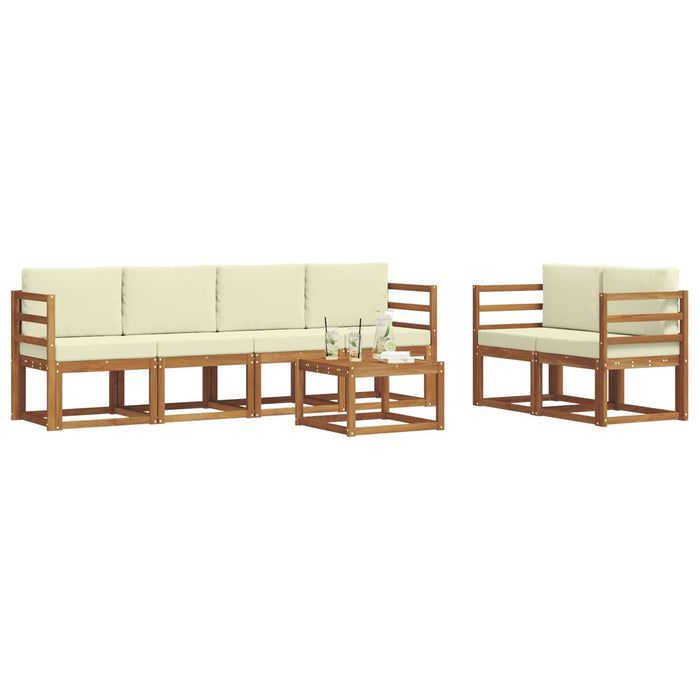 Set de canapele de exterior cu pernă 7 pcs Natural și Crem - WALTI WALTI