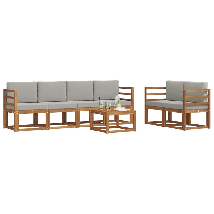 Set de canapele de exterior 7 pcs Gri natural și deschis - WALTI WALTI