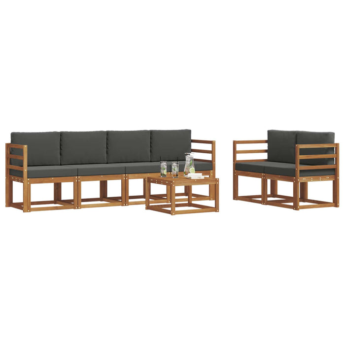 Set de canapele de exterior cu pernă 7 pcs Natural și Antracit - WALTI WALTI