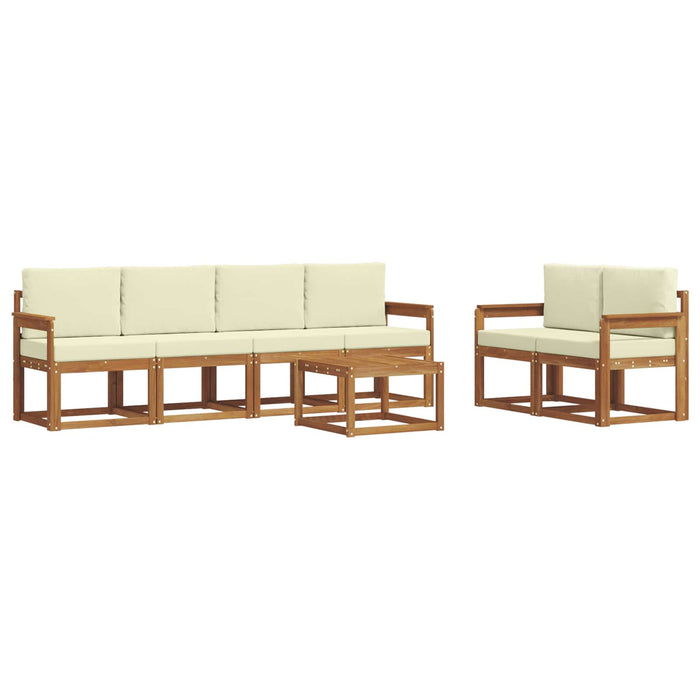 Set de canapele de exterior cu pernă 7 pcs Natural și Crem - WALTI WALTI