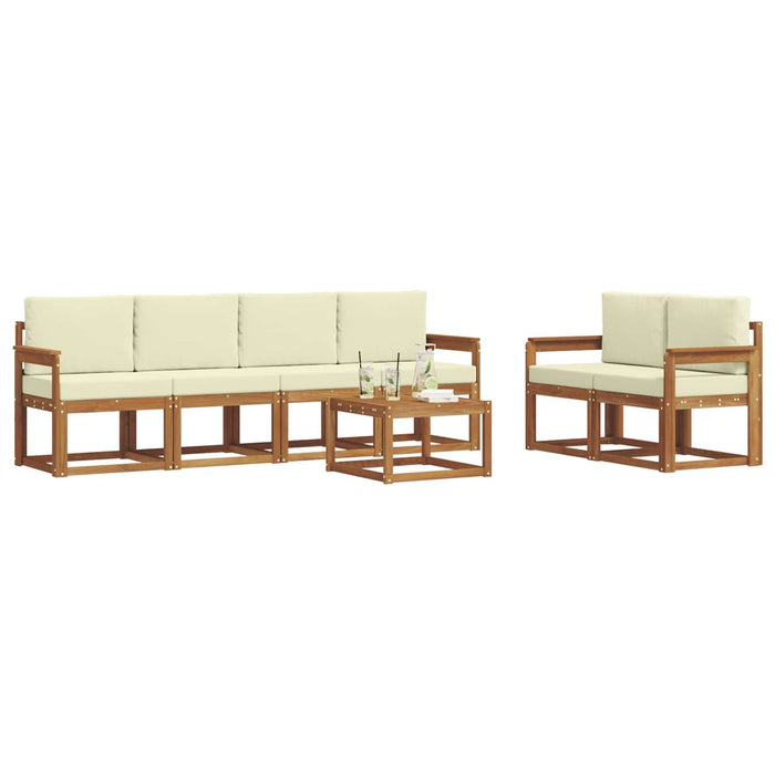 Set de canapele de exterior cu pernă 7 pcs Natural și Crem - WALTI WALTI