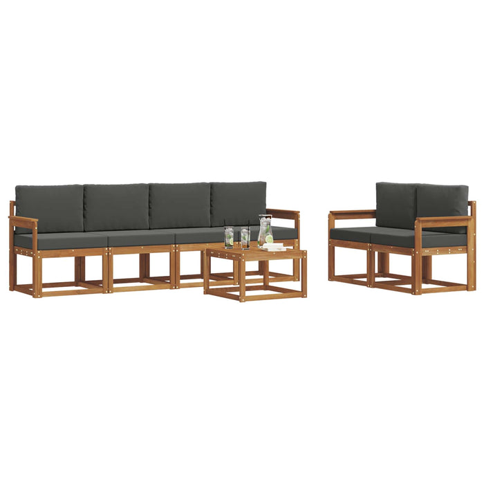 Set de canapele de exterior cu pernă 7 pcs Natural și Antracit - WALTI WALTI