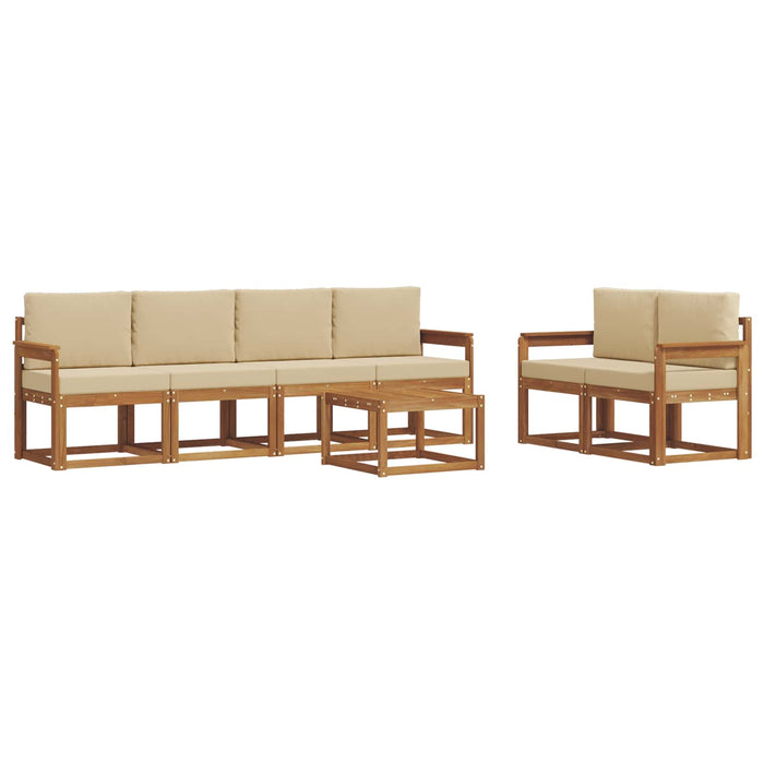 Set de canapele de exterior cu pernă 7 pcs Natural și Bej - WALTI WALTI