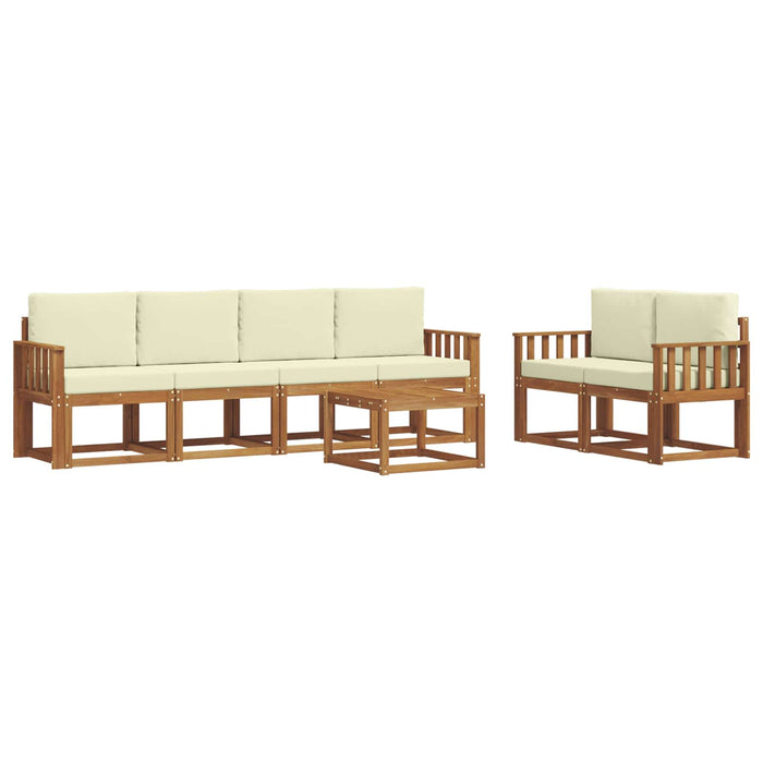 Set de canapele de exterior cu pernă 7 pcs Natural și Crem - WALTI WALTI