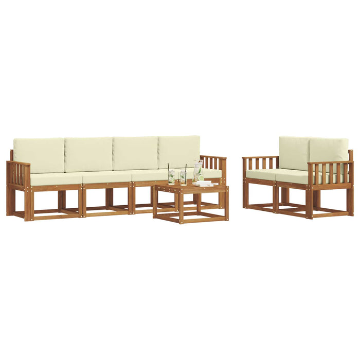 Set de canapele de exterior cu pernă 7 pcs Natural și Crem - WALTI WALTI
