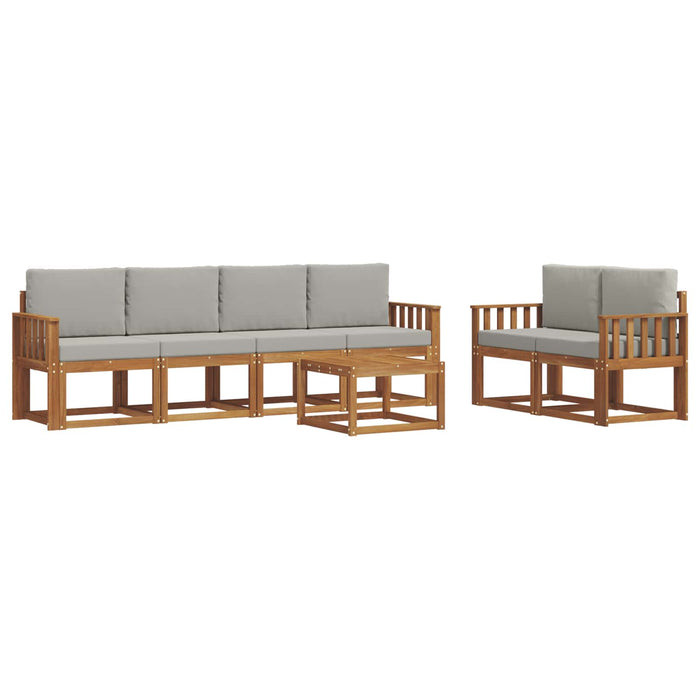 Set de canapele de exterior 7 pcs Gri natural și deschis - WALTI WALTI