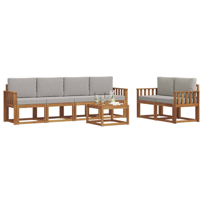 Set de canapele de exterior 7 pcs Gri natural și deschis - WALTI WALTI