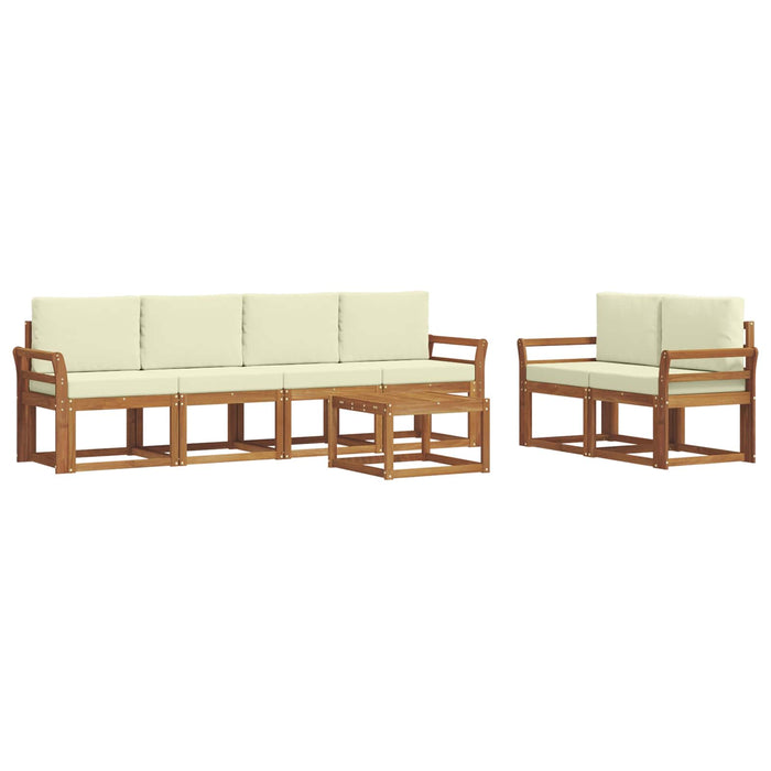 Set de canapele de exterior cu pernă 7 pcs Natural și Crem - WALTI WALTI