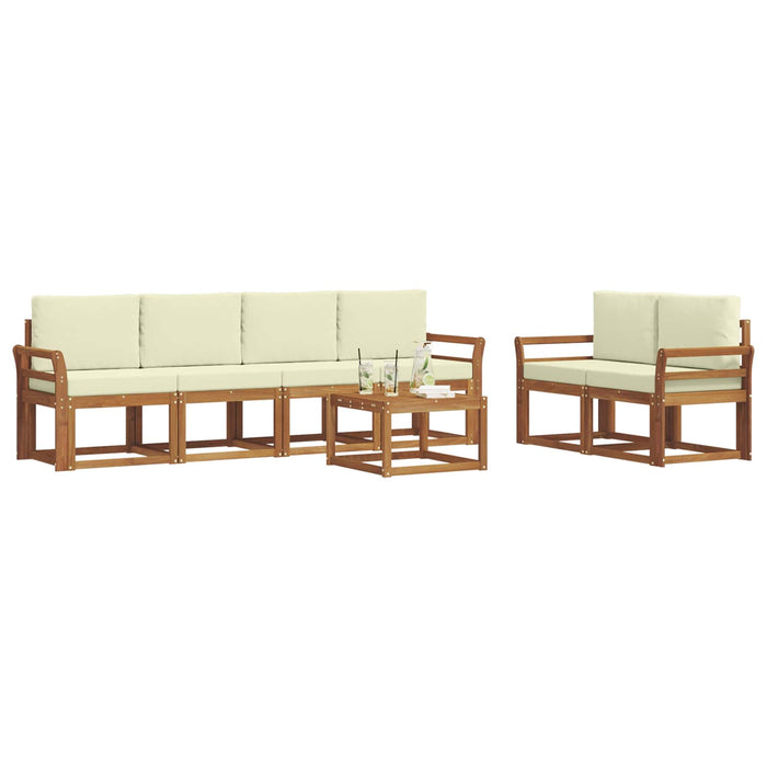 Set de canapele de exterior cu pernă 7 pcs Natural și Crem - WALTI WALTI