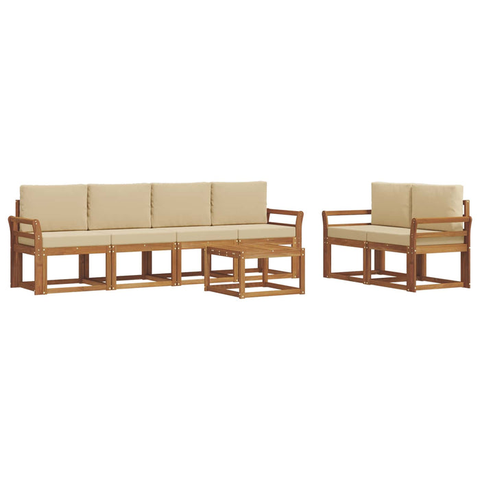 Set de canapele de exterior cu pernă 7 pcs Natural și Bej - WALTI WALTI