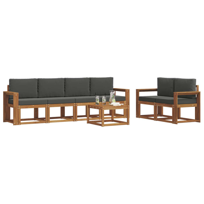 Set de canapele de exterior cu pernă 7 pcs Natural și Antracit - WALTI WALTI