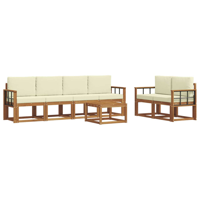 Set de canapele de exterior cu pernă 7 pcs Natural și Crem - WALTI WALTI