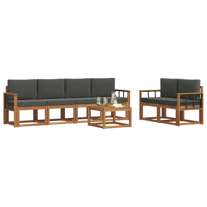 Set de canapele de exterior cu pernă 7 pcs Natural și Antracit - WALTI WALTI