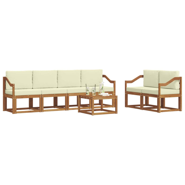 Set de canapele de exterior cu pernă 7 pcs Natural și Crem - WALTI WALTI